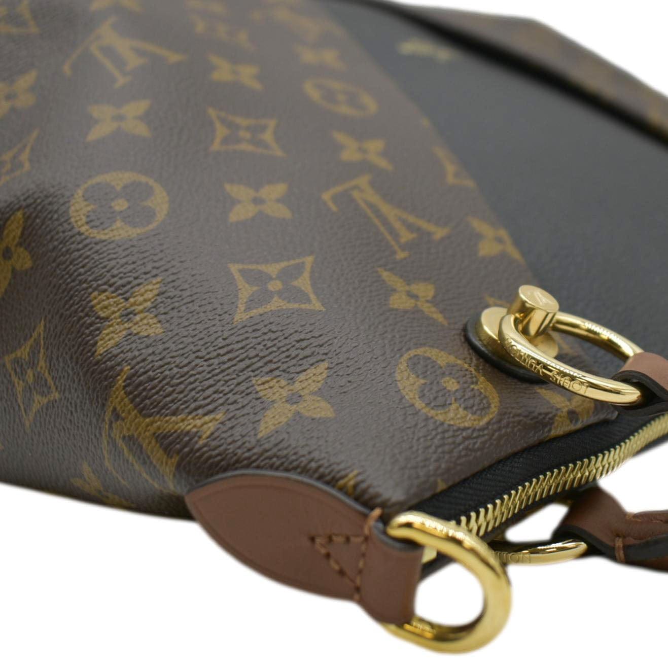 LOUIS VUITTON V Monogram Canvas Tote Shoulder Bag Brown