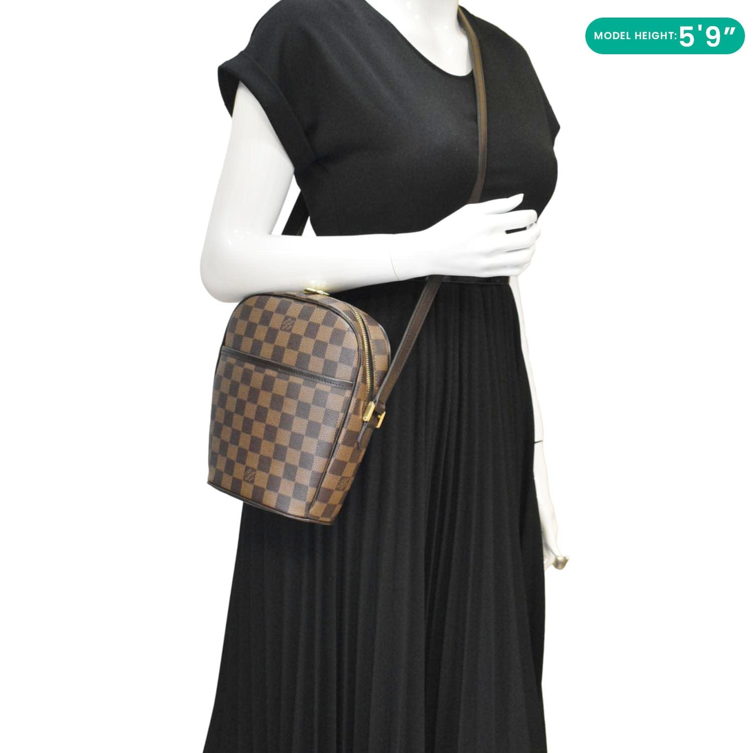 LOUIS VUITTON Ipanema GM Damier Ebene Crossbody Bag Brown