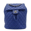 Chanel Urban Spirit Quilted Leather Backpack Bag Blue