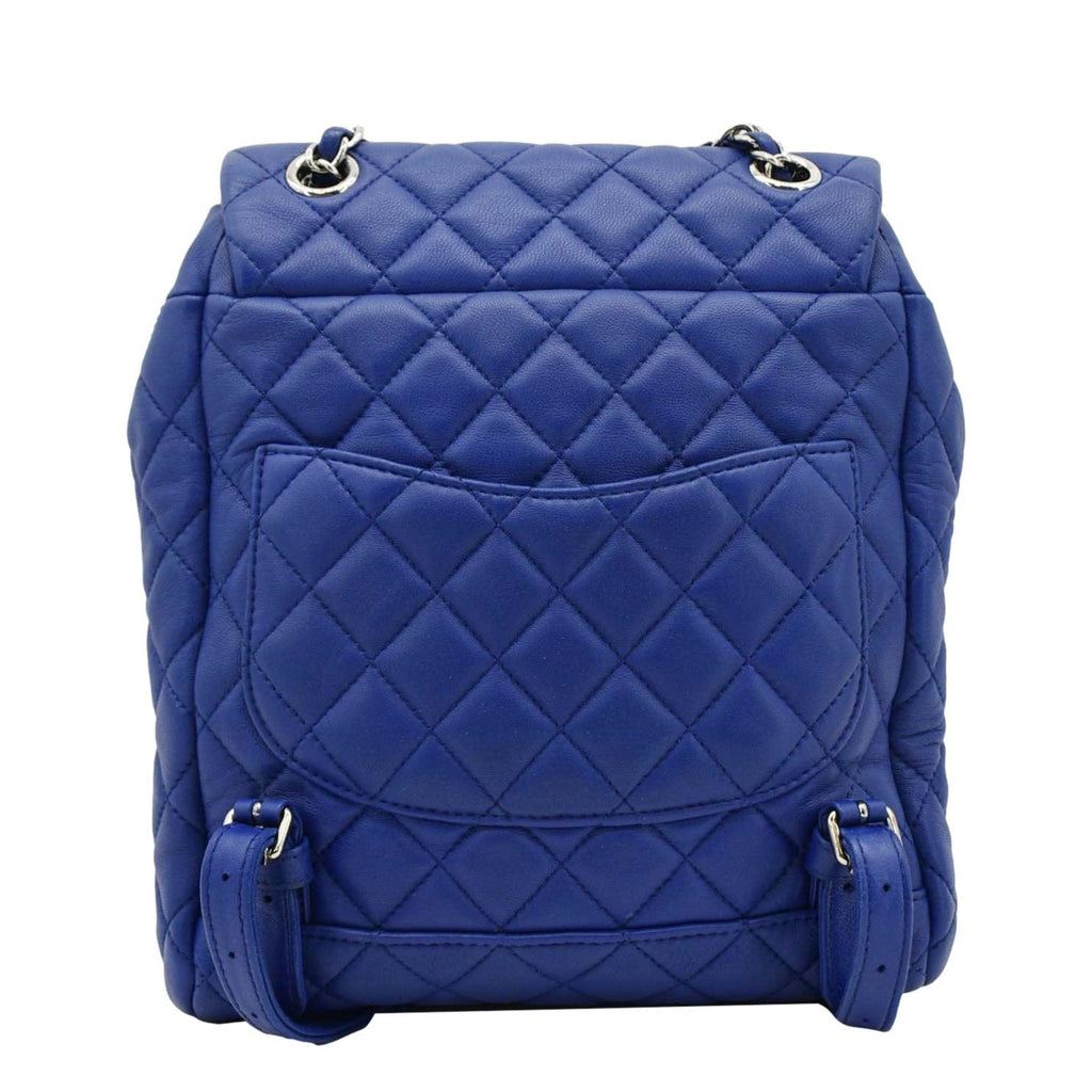 Chanel Urban Spirit Quilted Leather Backpack Bag Blue