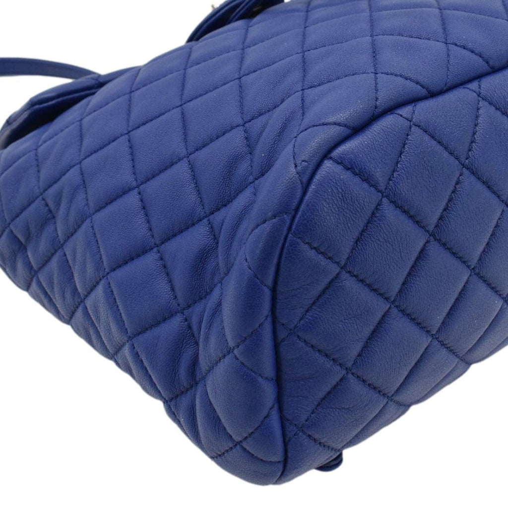 Chanel Urban Spirit Quilted Leather Backpack Bag Blue
