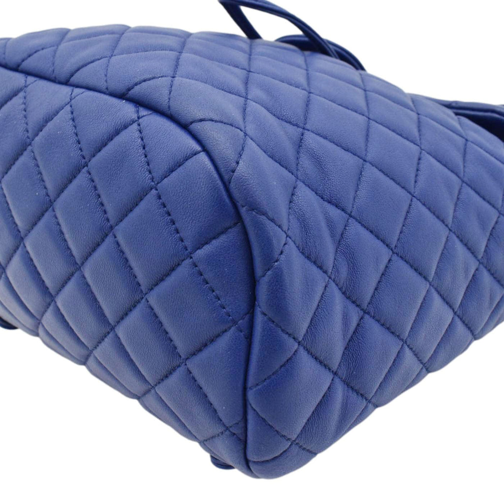 Chanel Urban Spirit Quilted Leather Backpack Bag Blue