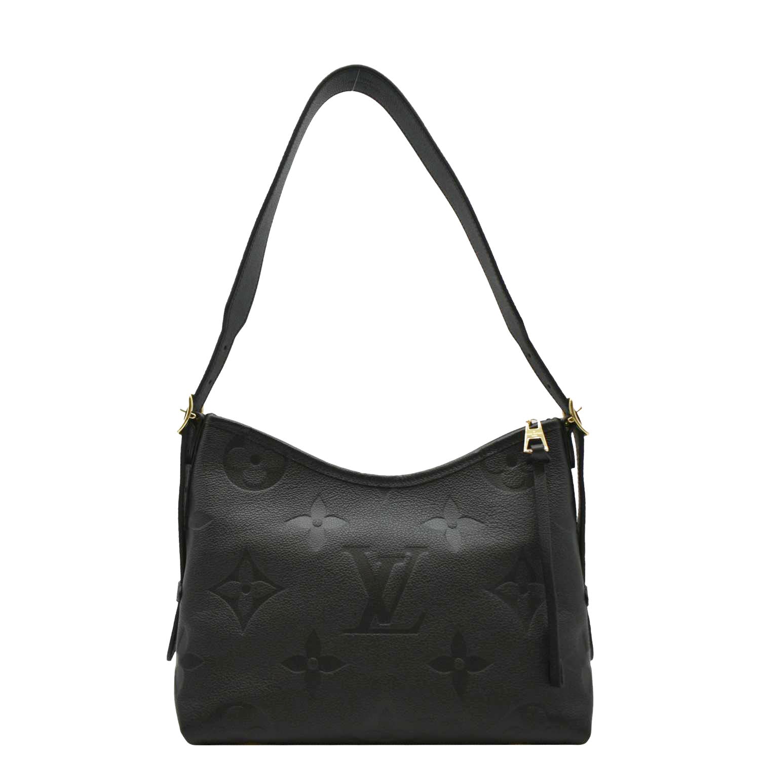 LOUIS VUITTON Carryall PM  Monogram Empreinte Leather Shoulder Bag Black