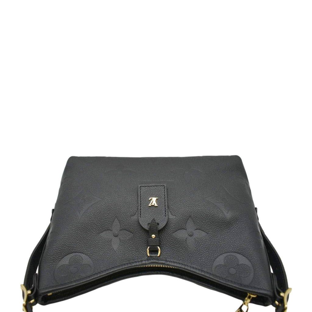 LOUIS VUITTON Carryall PM  Monogram Empreinte Leather Shoulder Bag Black