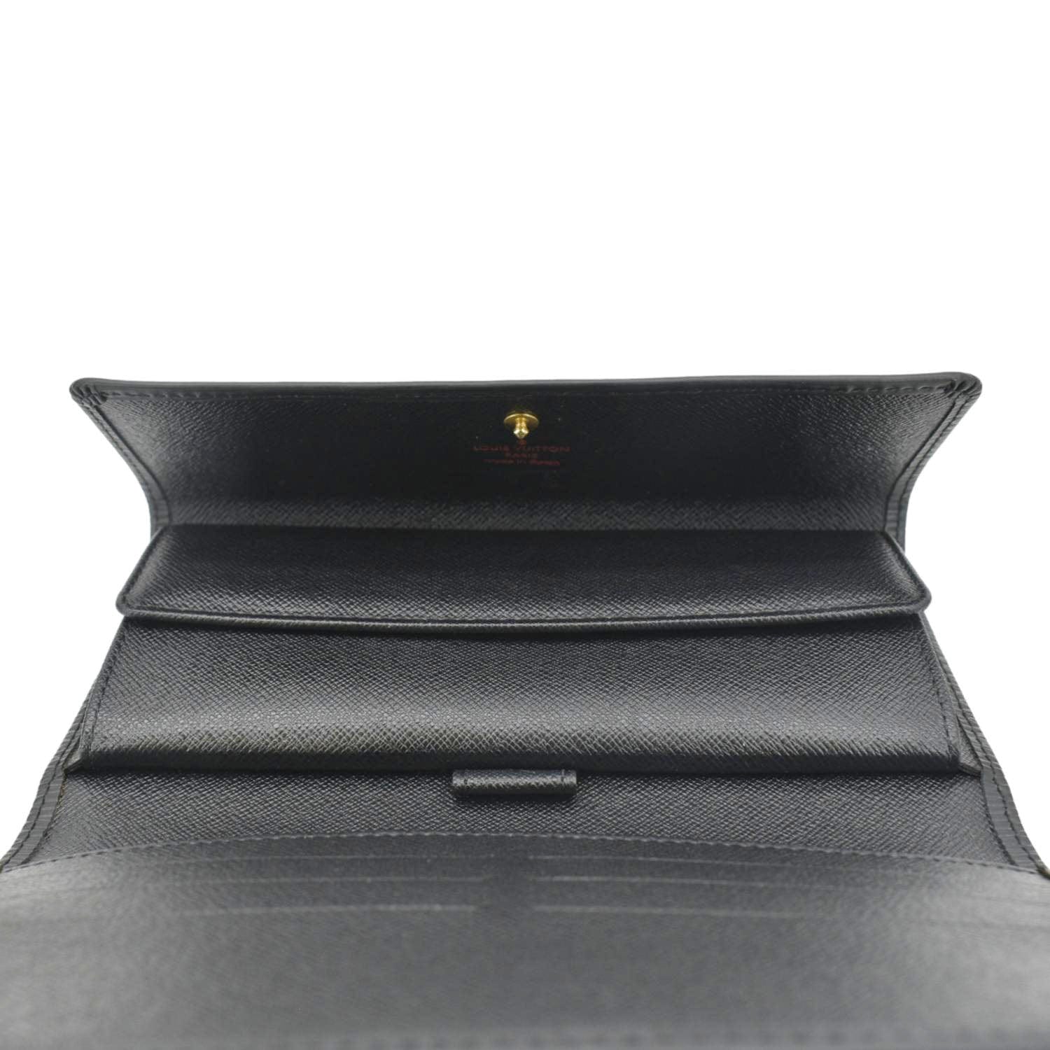 LOUIS VUITTON Epi Leather Long Wallet Black