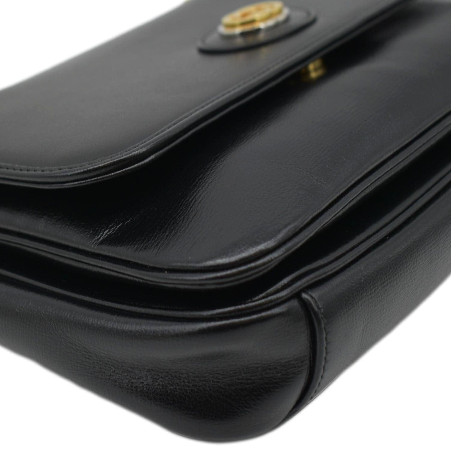 GUCCI Linea Marina Small Chain Leather Shoulder Bag Black 576421