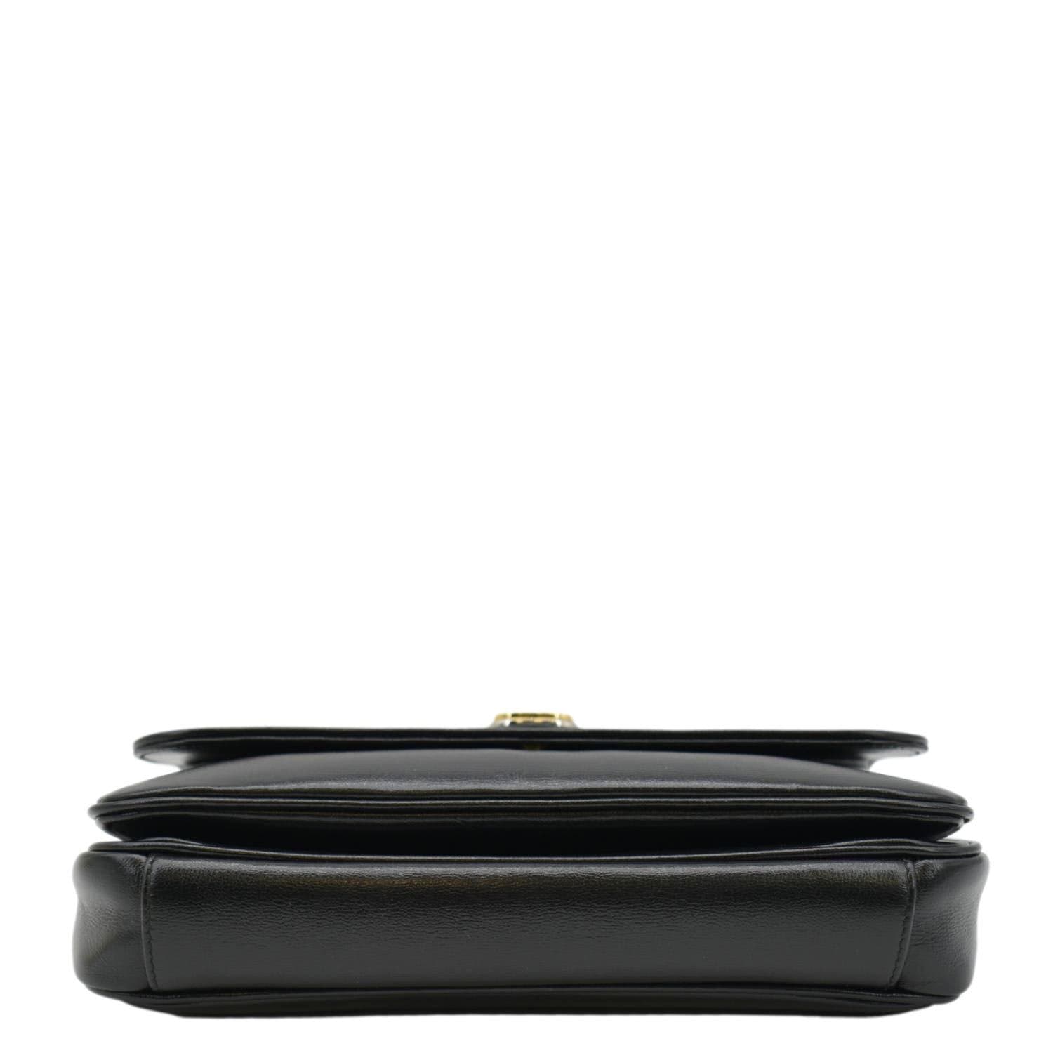 GUCCI Linea Marina Small Chain Leather Shoulder Bag Black 576421