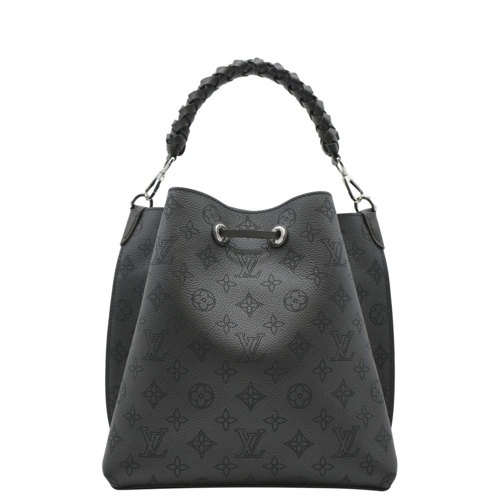 LOUIS VUITTON Muria Mahina Perforated Leather Shoulder Bag Black