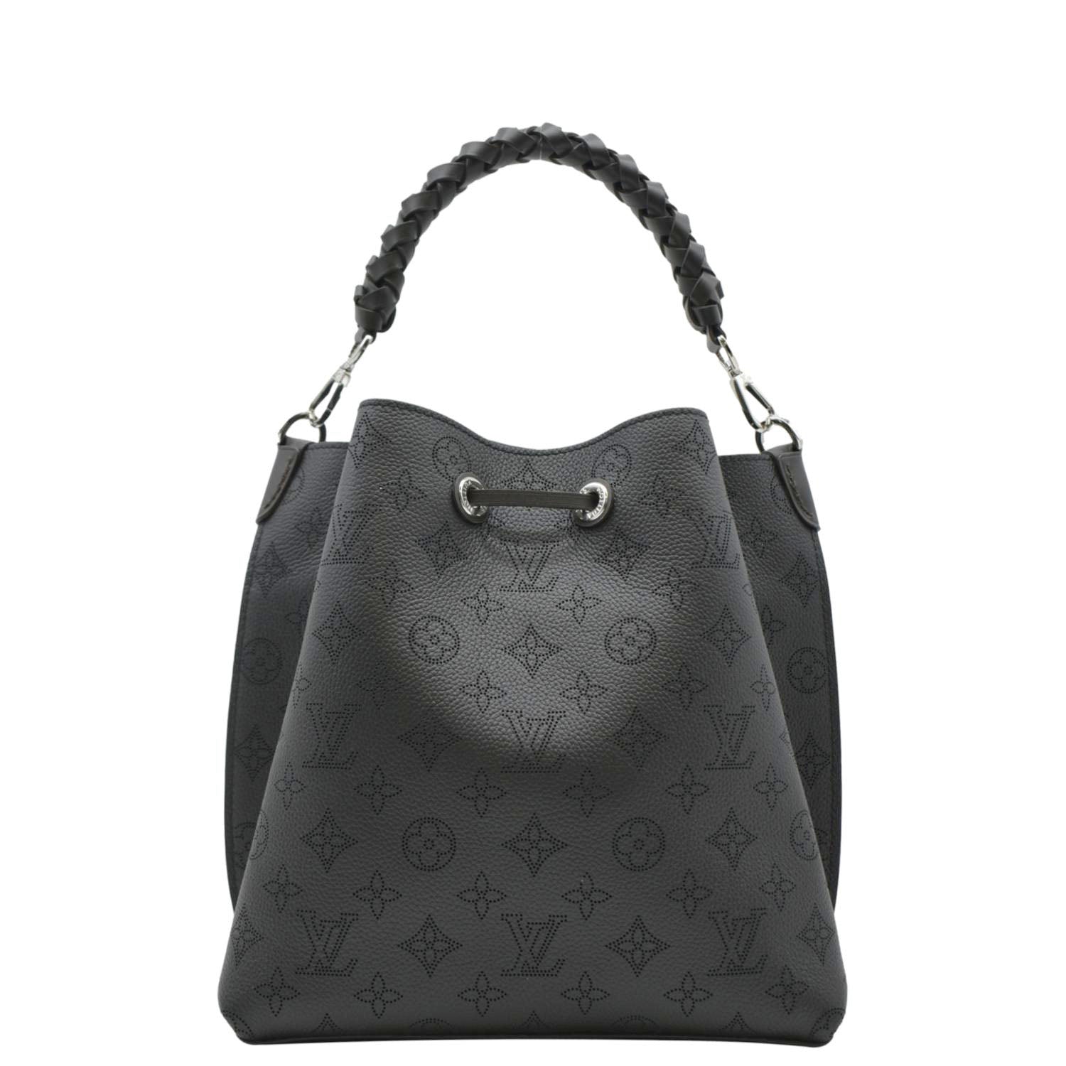 LOUIS VUITTON Muria Mahina Perforated Leather Shoulder Bag Black