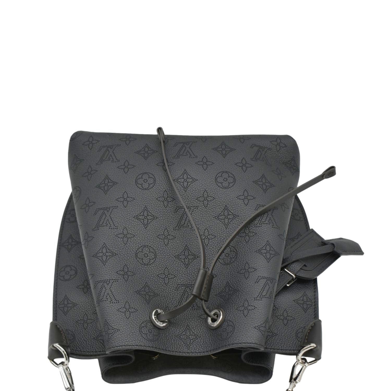 LOUIS VUITTON Muria Mahina Perforated Leather Shoulder Bag Black
