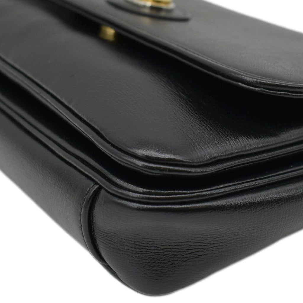 GUCCI Linea Marina Small Chain Leather Shoulder Bag Black 576421