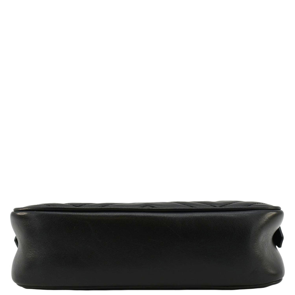 GUCCI Gucci Marmont Small Matelasse Chevron Leather Camera Bag Black 447632