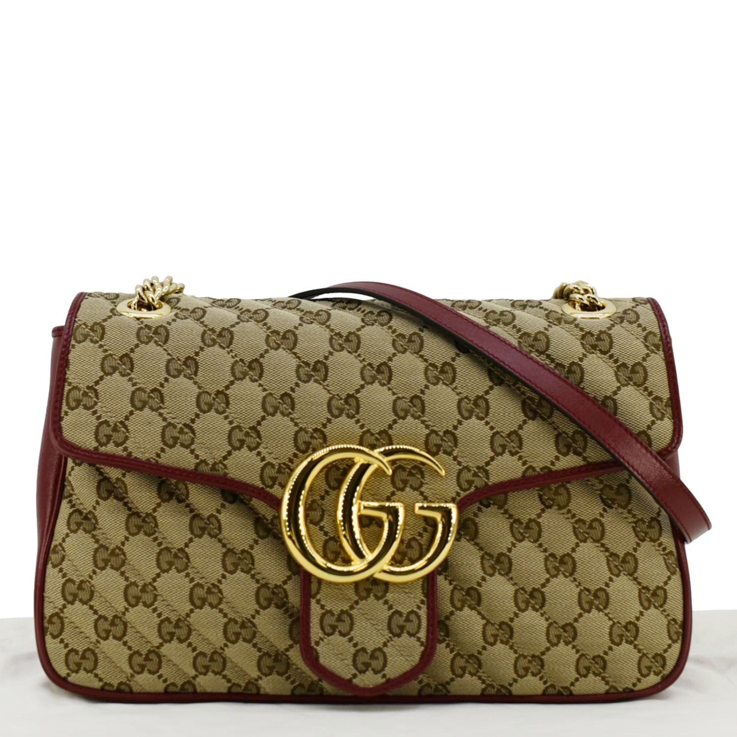GUCCI Gucci Marmont Medium Canvas Crossbody Bag Beige 443496