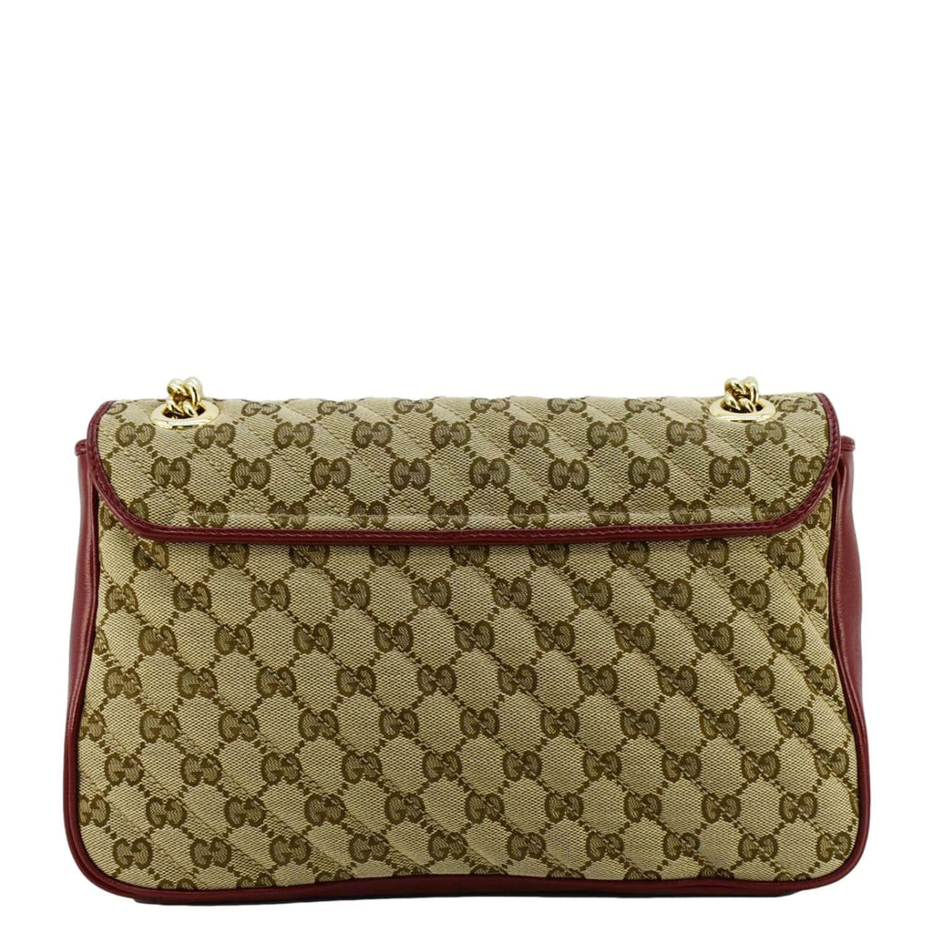 GUCCI Gucci Marmont Medium Canvas Crossbody Bag Beige 443496