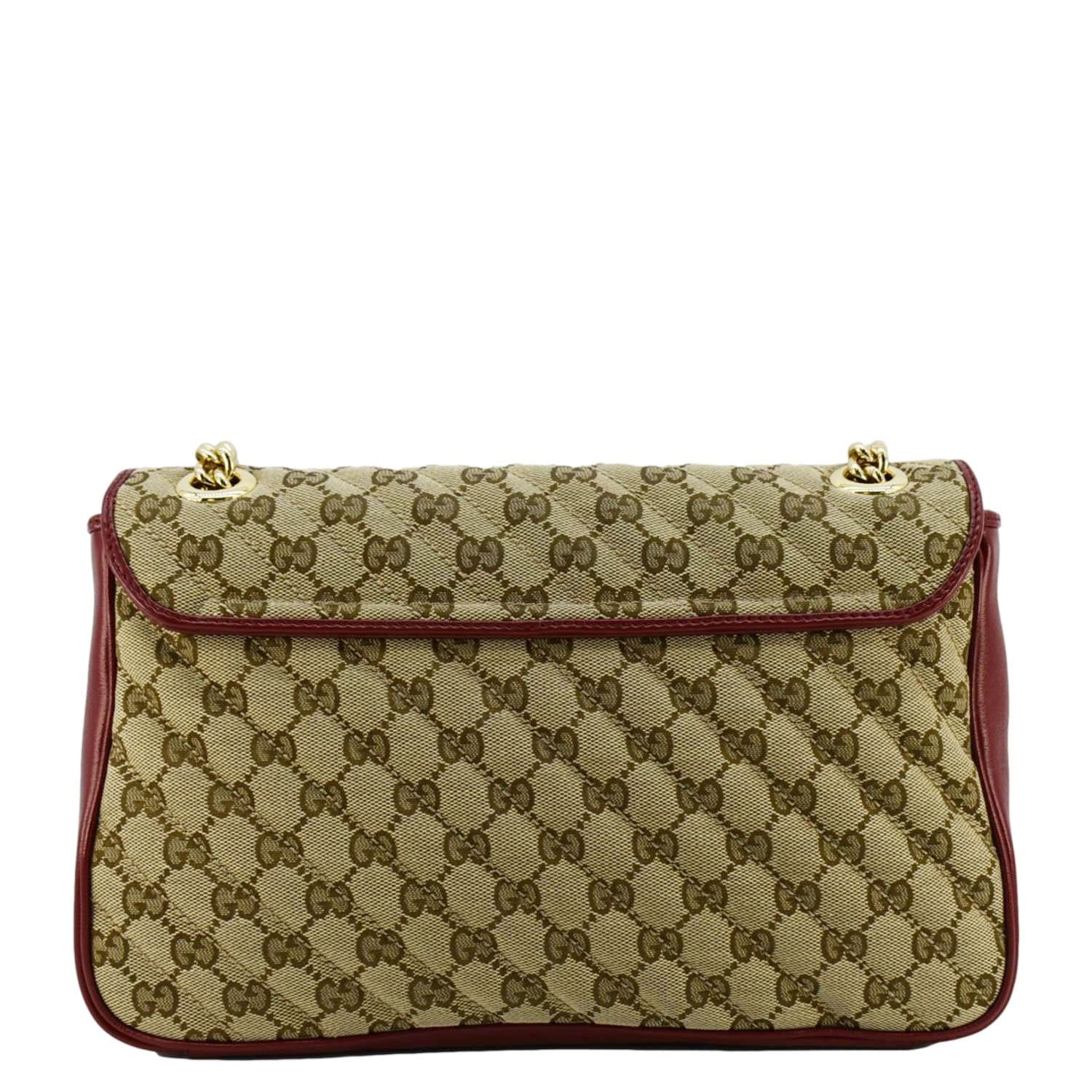 GUCCI Gucci Marmont Medium Canvas Crossbody Bag Beige 443496