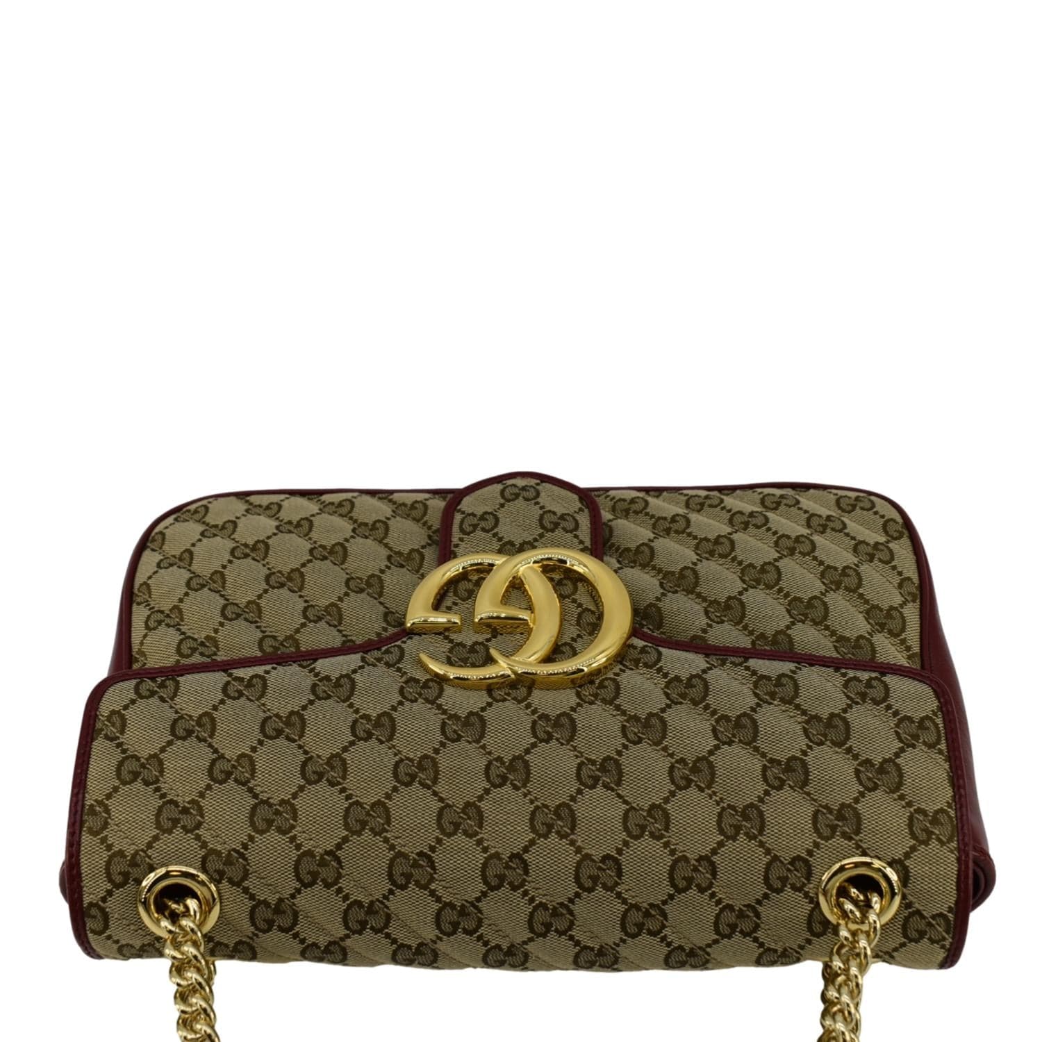 GUCCI Gucci Marmont Medium Canvas Crossbody Bag Beige 443496