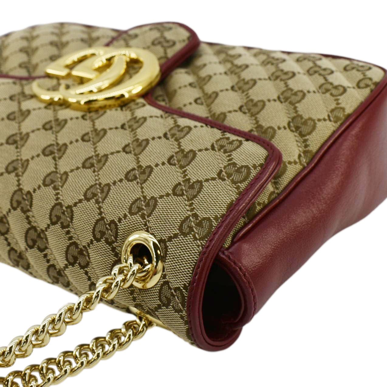GUCCI Gucci Marmont Medium Canvas Crossbody Bag Beige 443496