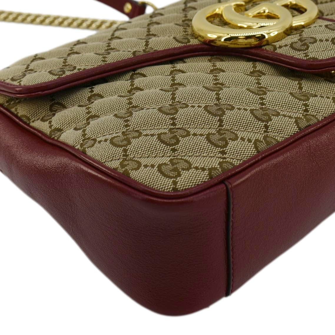 GUCCI Gucci Marmont Medium Canvas Crossbody Bag Beige 443496