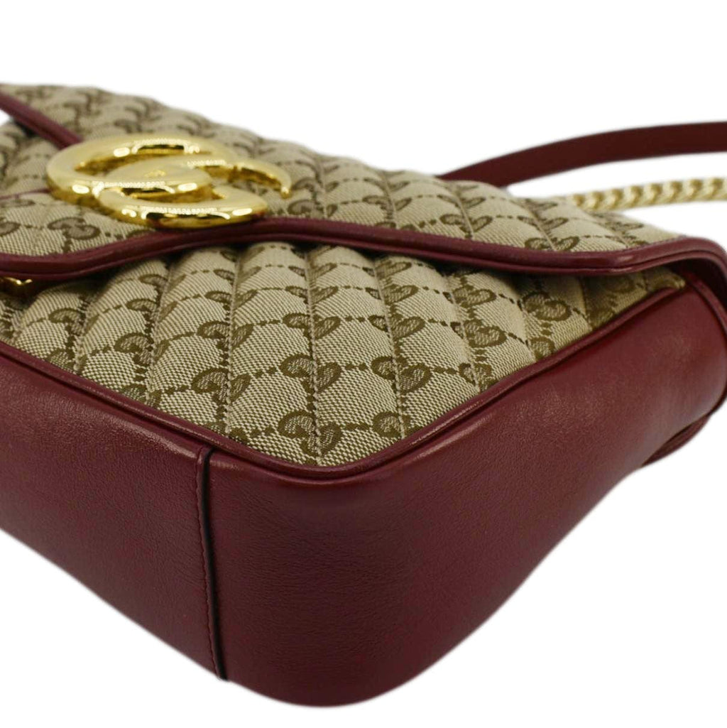 GUCCI Gucci Marmont Medium Canvas Crossbody Bag Beige 443496