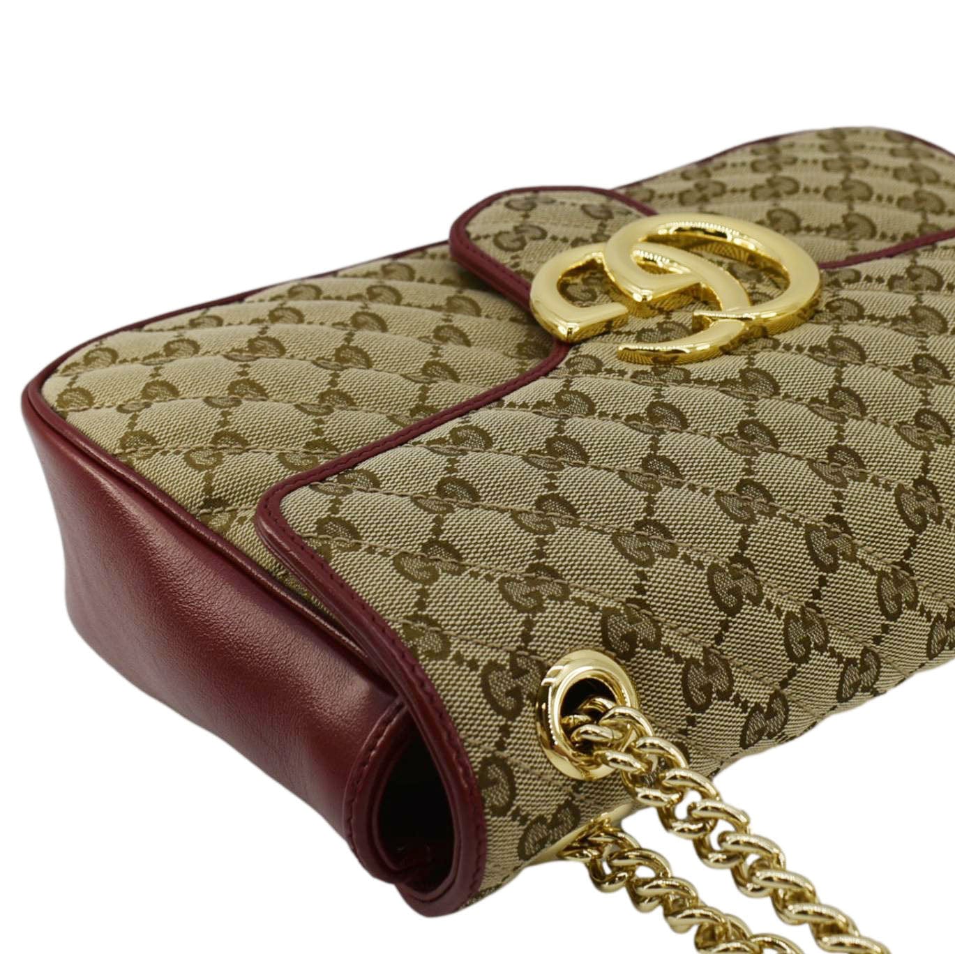 GUCCI Gucci Marmont Medium Canvas Crossbody Bag Beige 443496
