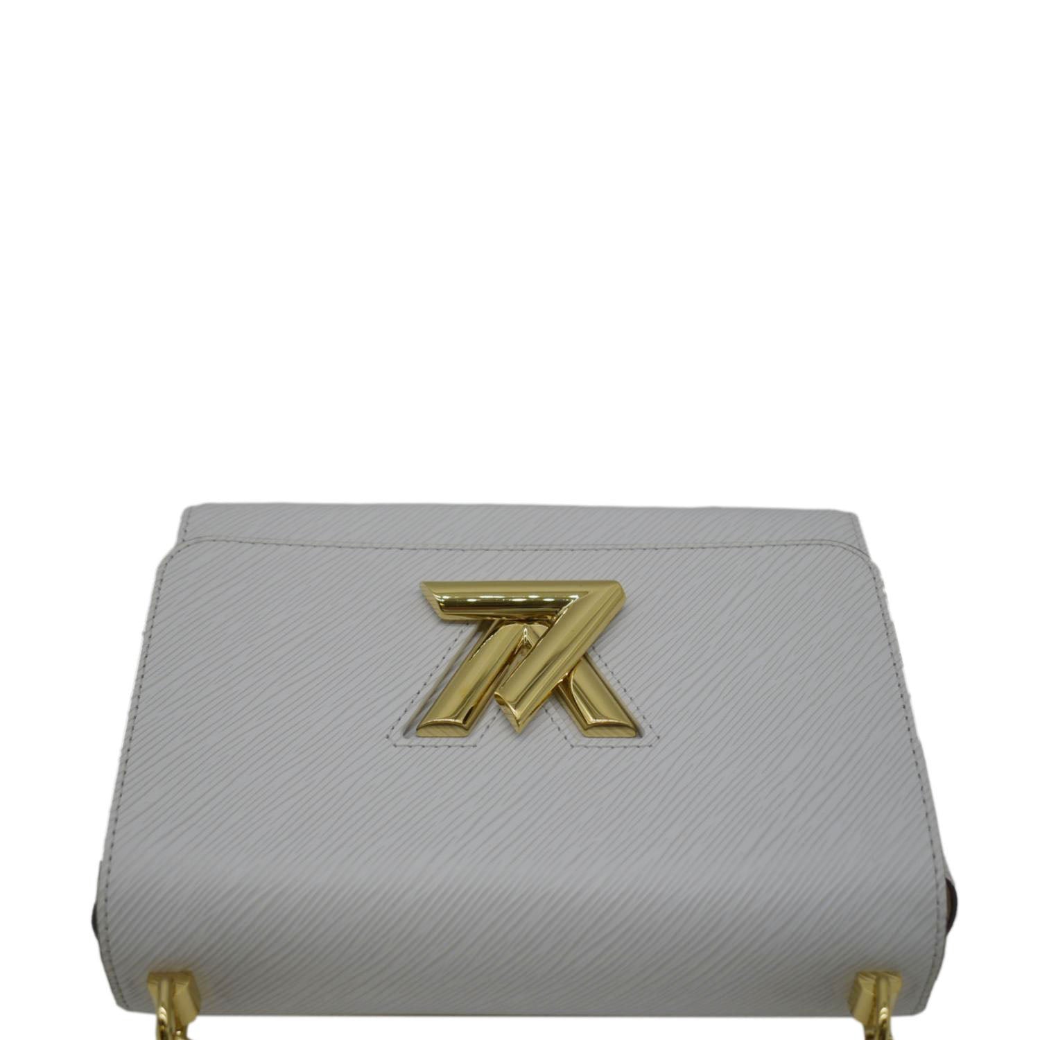 LOUIS VUITTON MM Twist Epi Leather Chain Shoulder Bag White