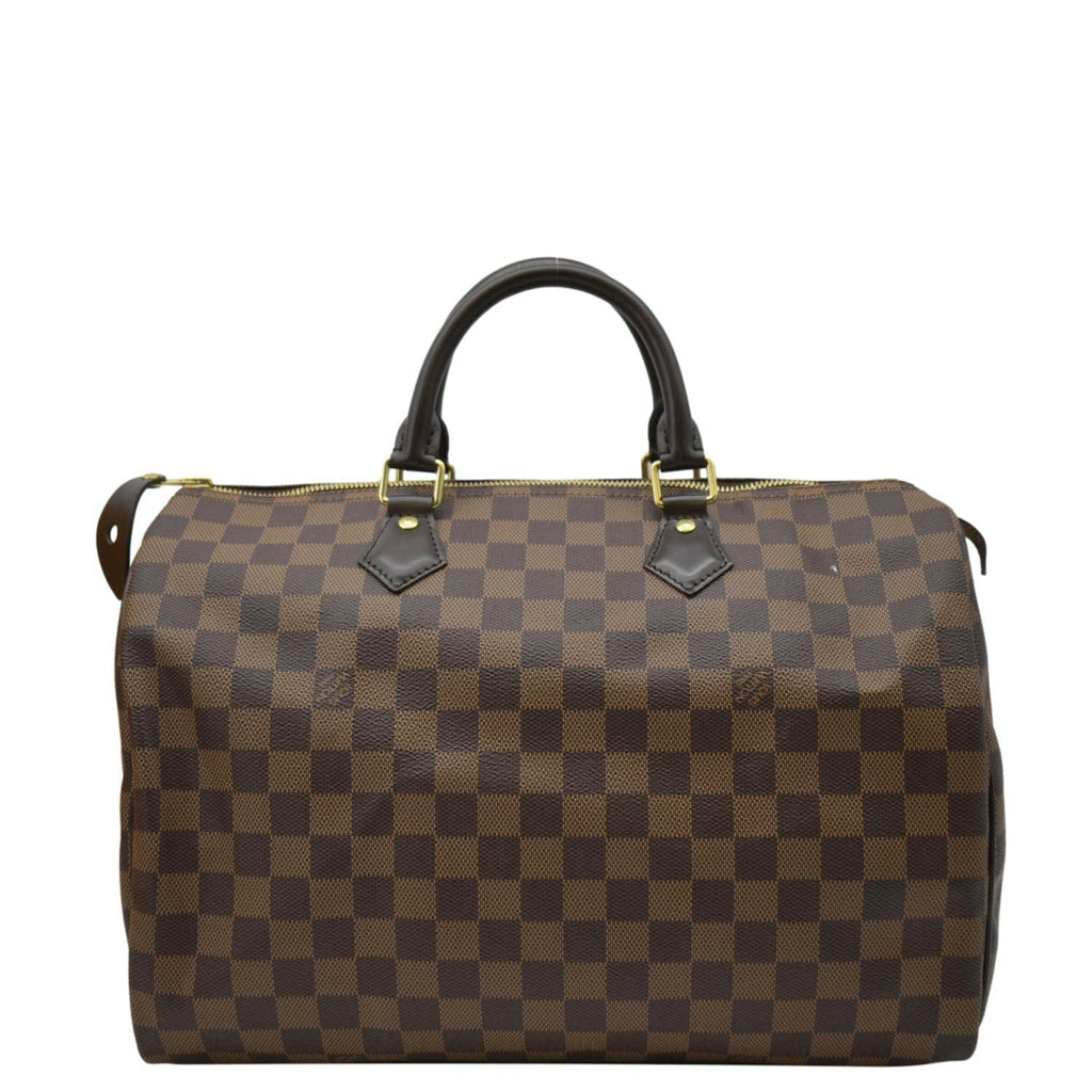 LOUIS VUITTON  Speedy 35 Damier Ebene Satchel Bag Brown