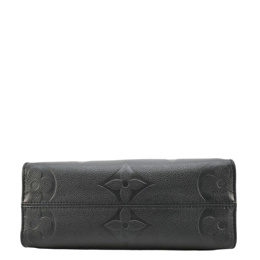 LOUIS VUITTON Onthego PM Monogram Empreinte Leather Tote Shoulder Bag Black