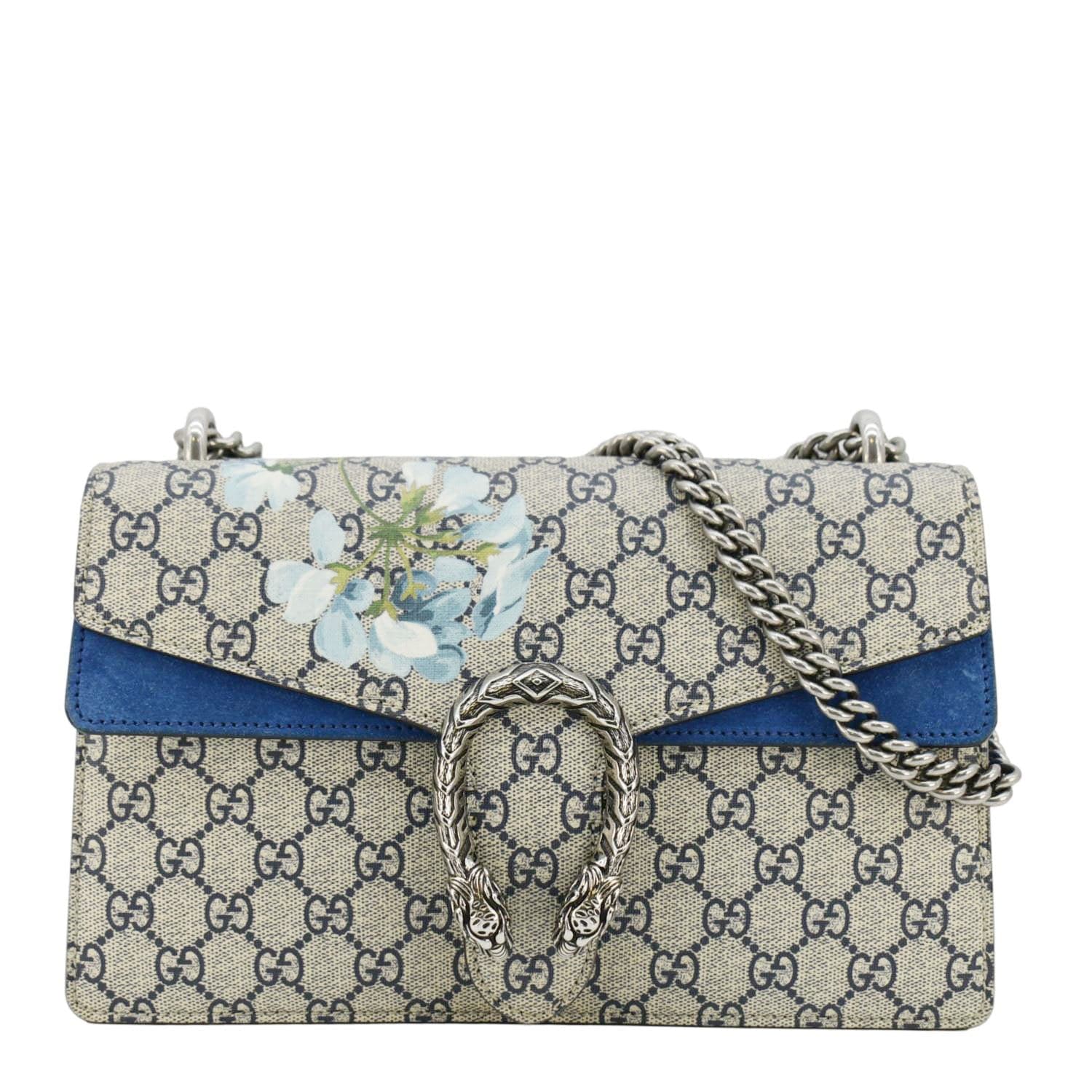 GUCCI Dionysus  Blooms Gucci Supreme Canvas Shoulder Bag Beige 400249