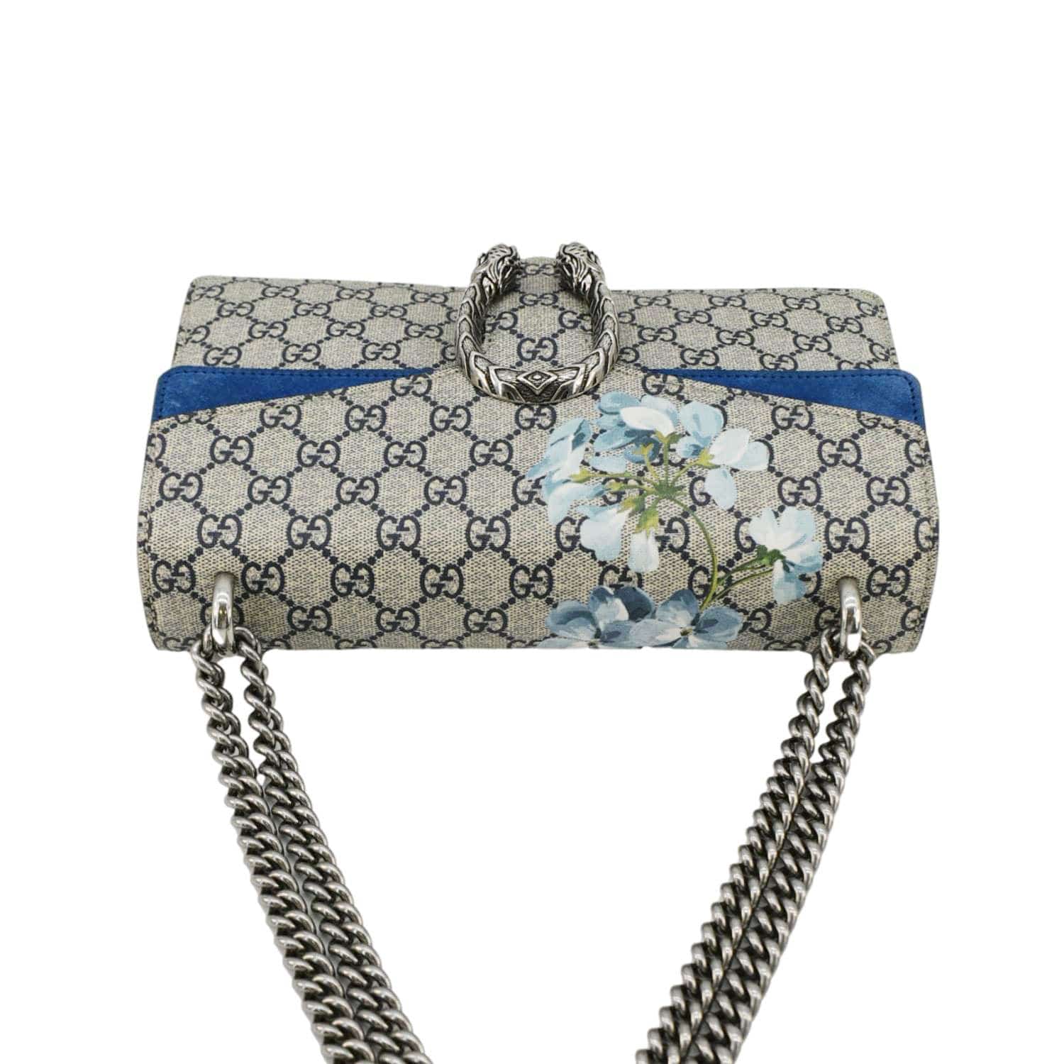 GUCCI Dionysus  Blooms Gucci Supreme Canvas Shoulder Bag Beige 400249
