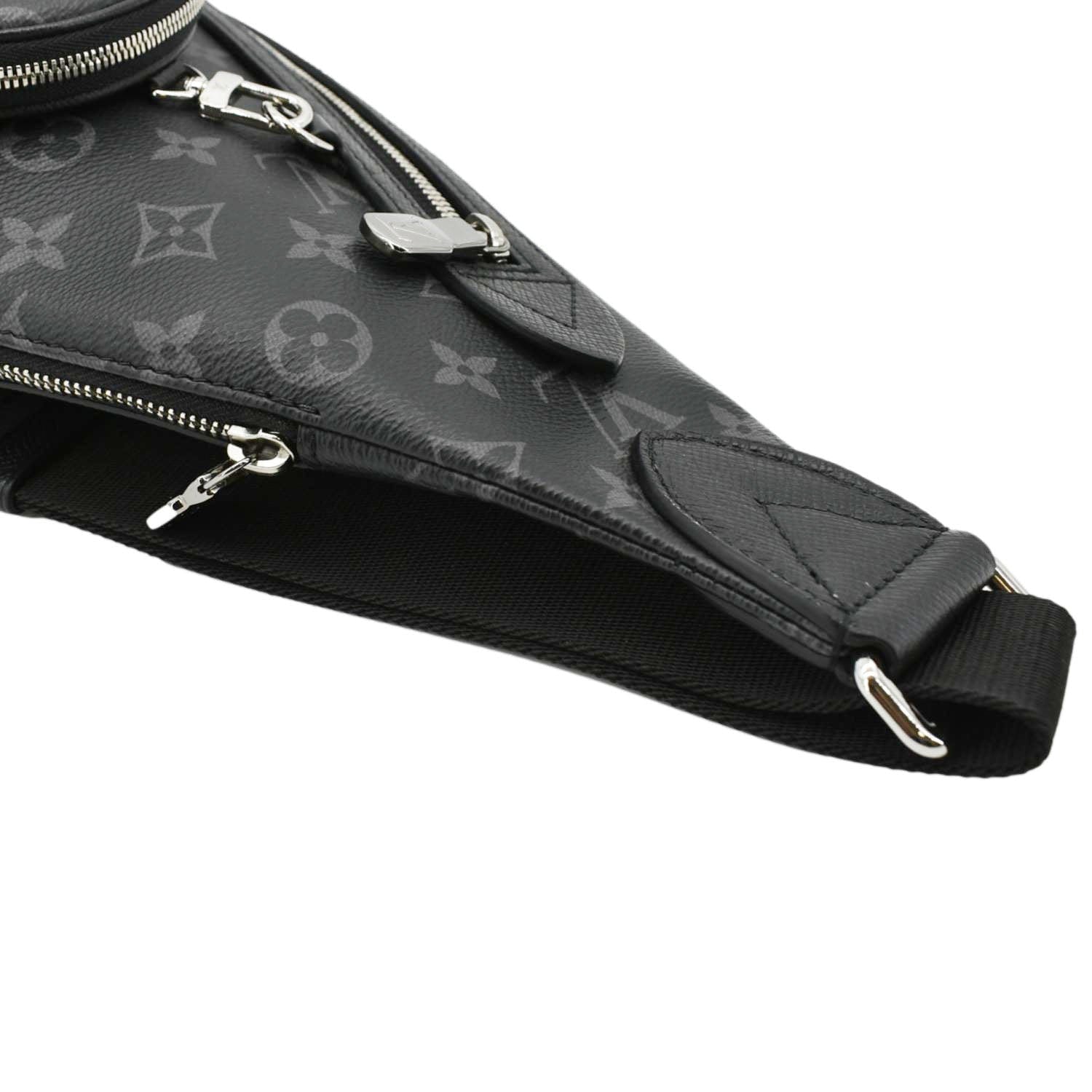 LOUIS VUITTON Duo Sling Taigarama Backpack Bag Black