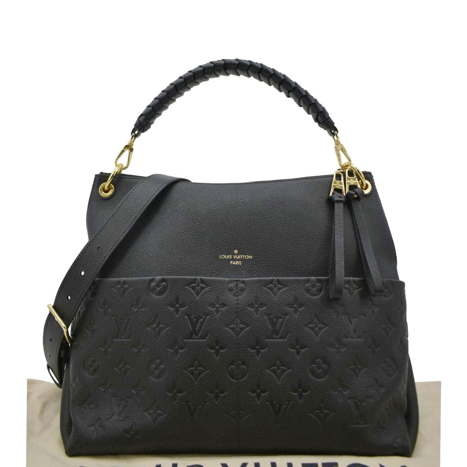 LOUIS VUITTON Maida Monogram Empreinte Leather Hobo Shoulder Bag Black
