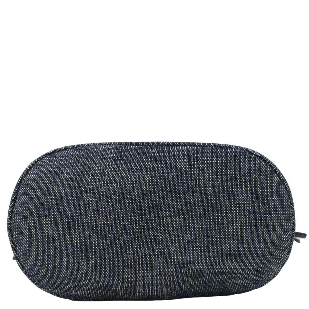 Chanel Sequin Denim Small Drawstring Bucket Bag Blue