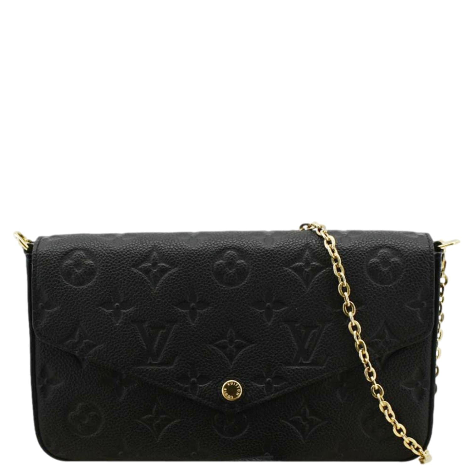 LOUIS VUITTON Felicie Monogram Empreinte Pochette Shoulder Bag Black