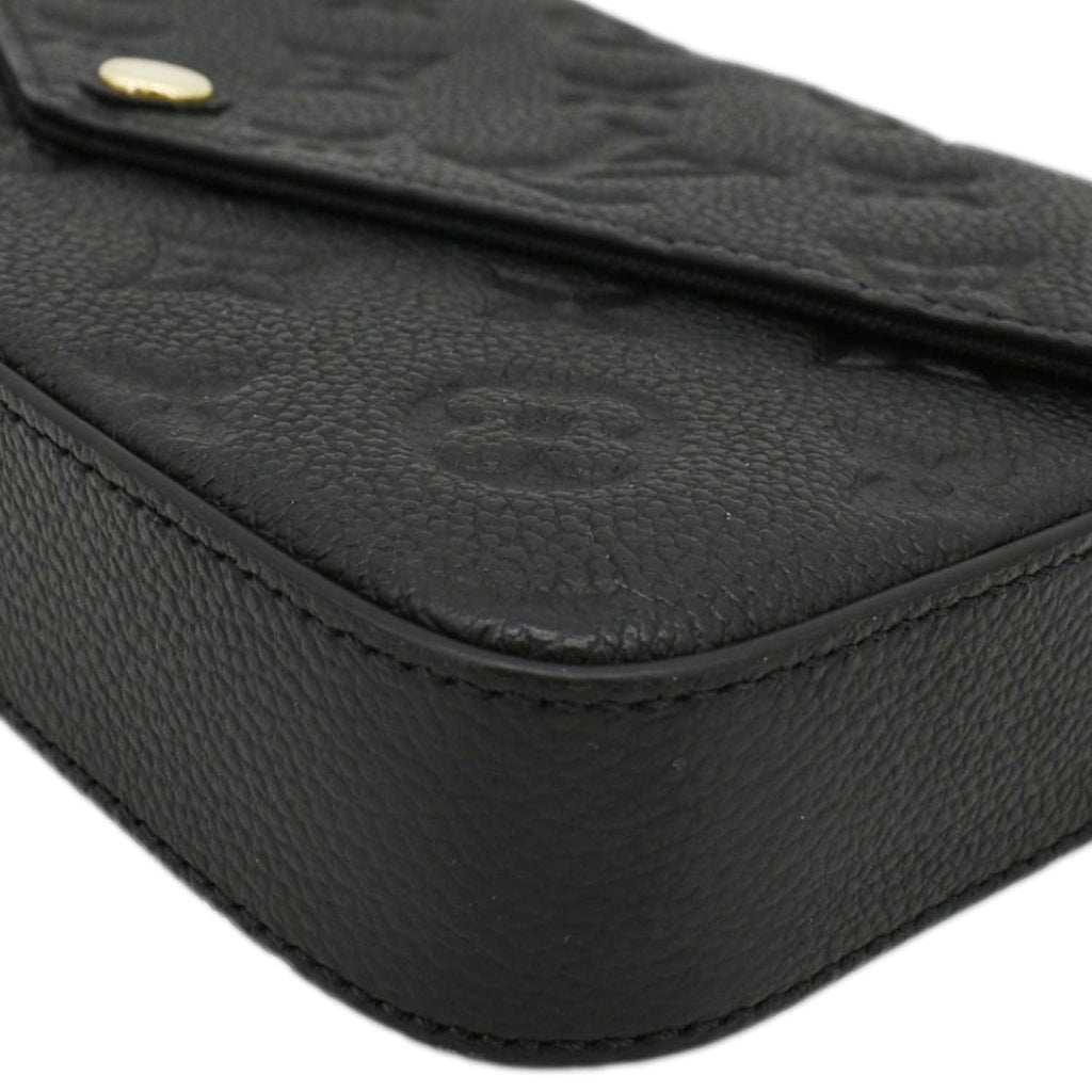 LOUIS VUITTON Felicie Monogram Empreinte Pochette Shoulder Bag Black