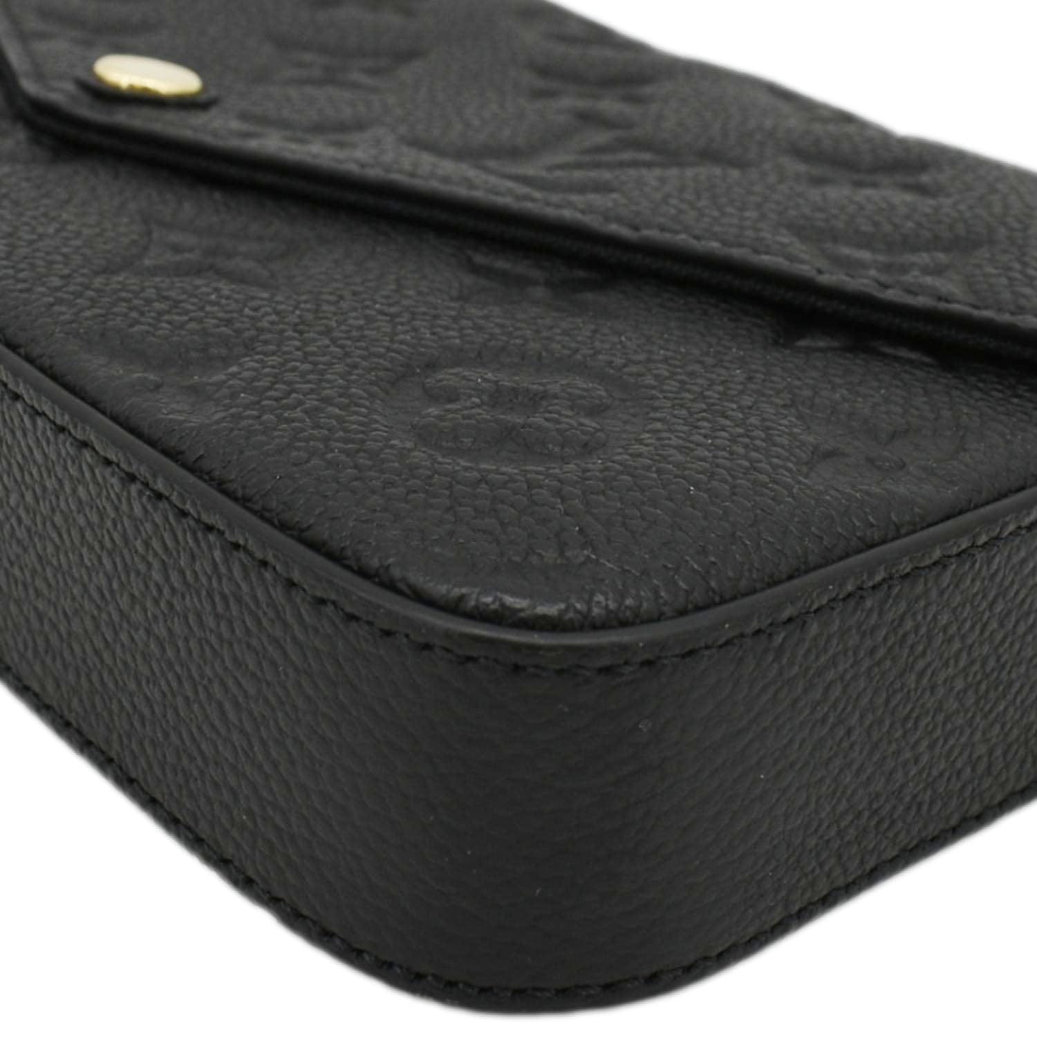 LOUIS VUITTON Felicie Monogram Empreinte Pochette Shoulder Bag Black
