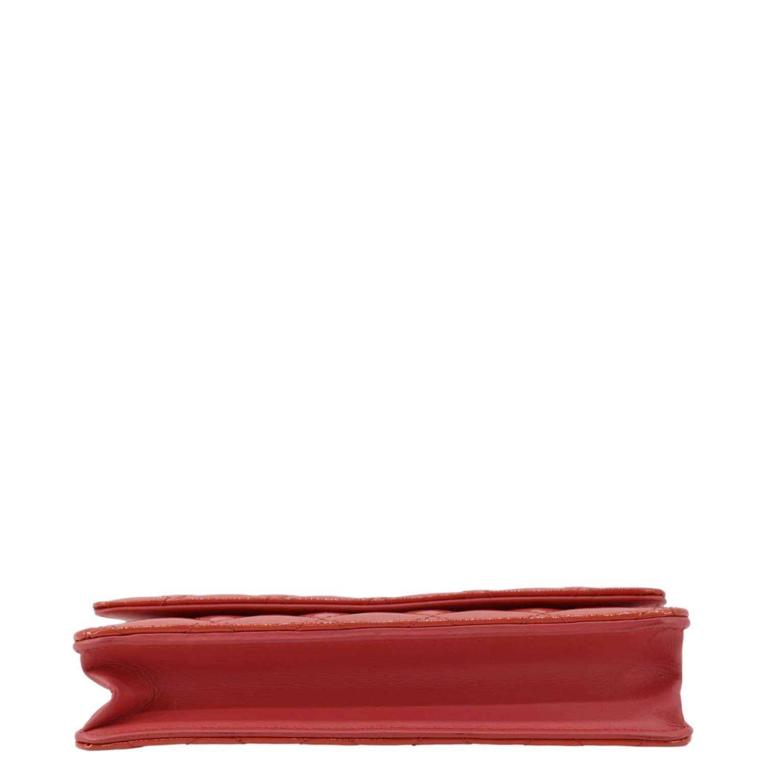 Chanel WOC Quilted Patent Leather Crossbody Bag Red