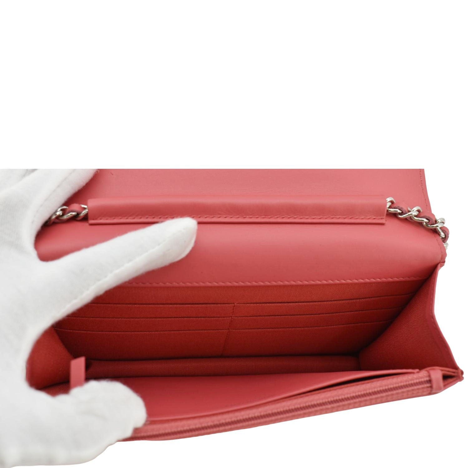 Chanel WOC Quilted Patent Leather Crossbody Bag Red