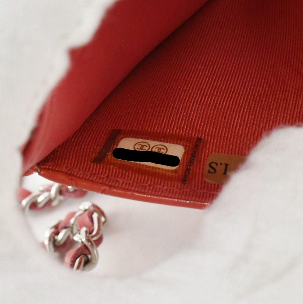 Chanel WOC Quilted Patent Leather Crossbody Bag Red