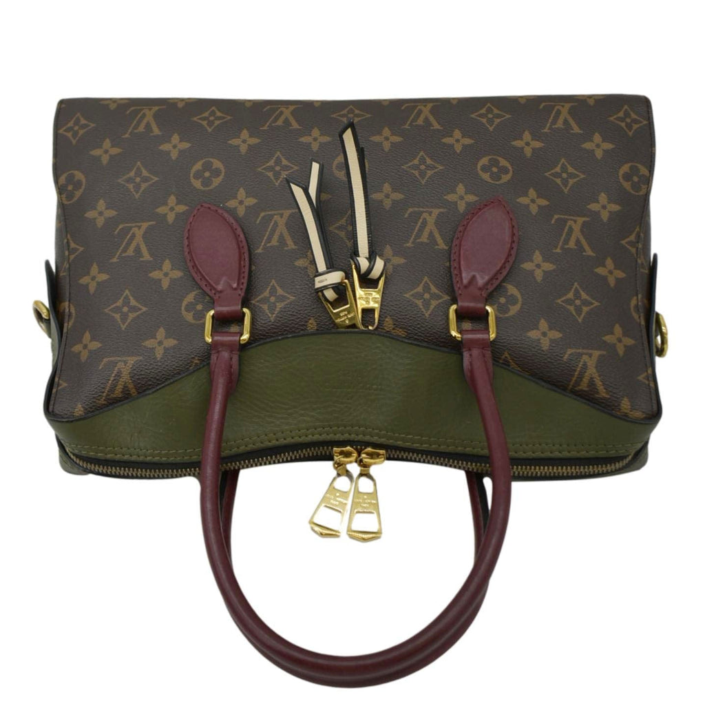 LOUIS VUITTON Tuileries Monogram Canvas Tote Shoulder Bag Brown