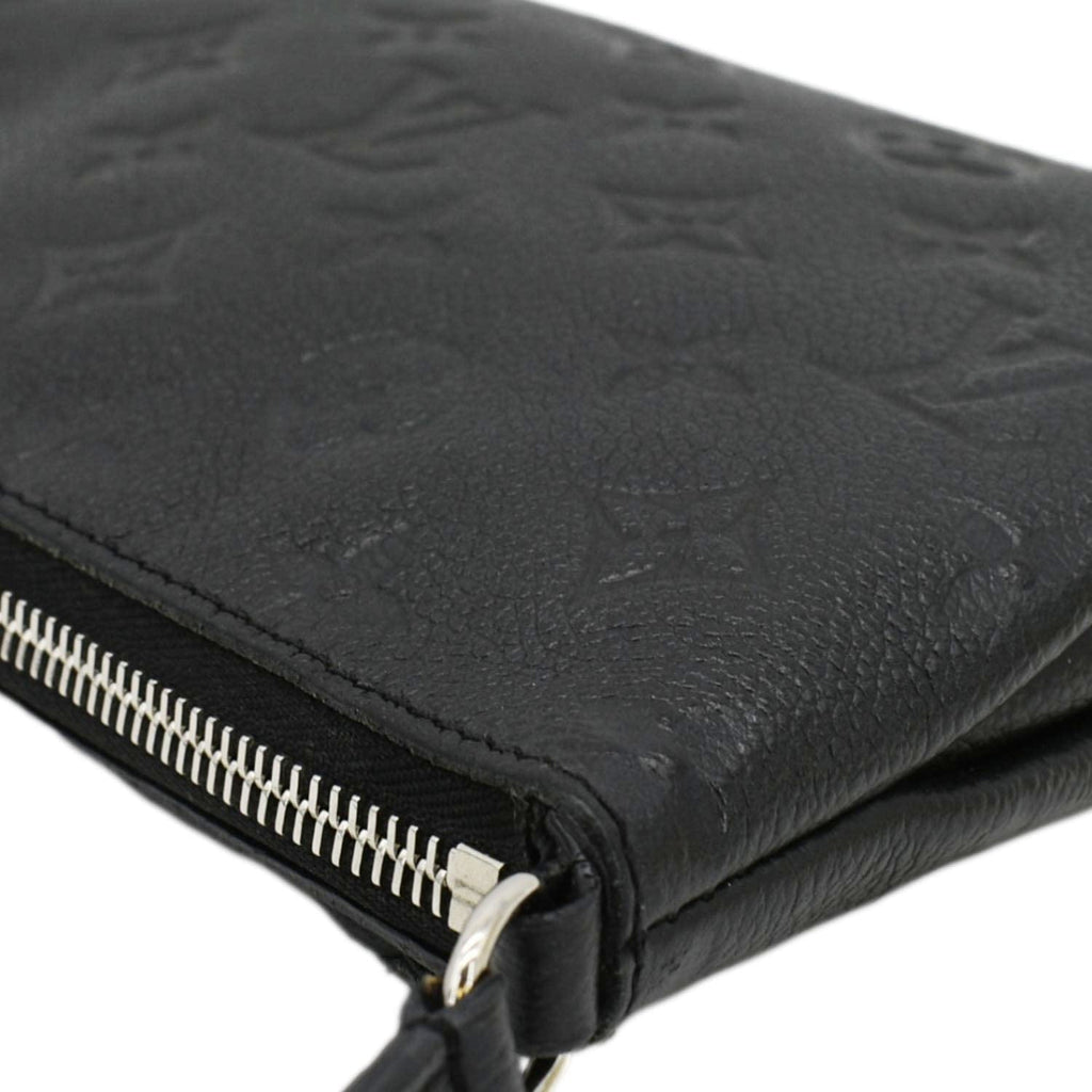 LOUIS VUITTON Pallas Monogram Empreinte Clutch Crossbody Bag Black