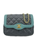 Chanel Day Flap Quilted Leather Crossbody Bag Dark Green