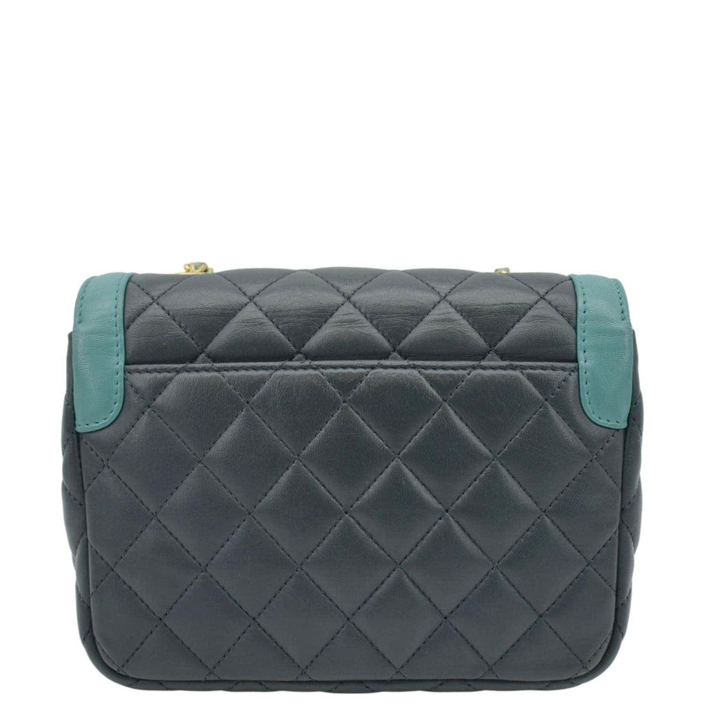 Chanel Day Flap Quilted Leather Crossbody Bag Dark Green