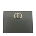 CHRISTIAN DIOR 30 Montaigne Grained Calfskin Leather Card Holder Dark Grey