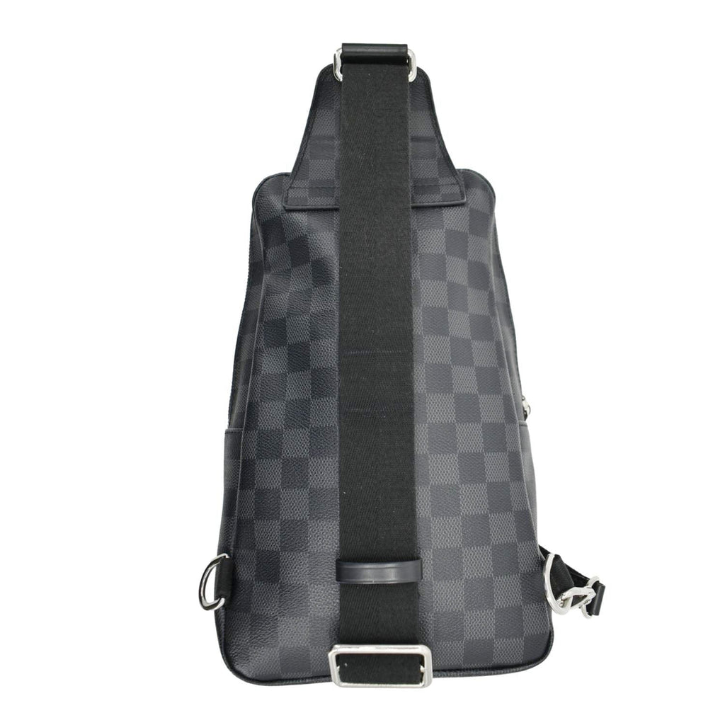 LOUIS VUITTON Avenue Sling Damier Graphite Backpack Bag Black