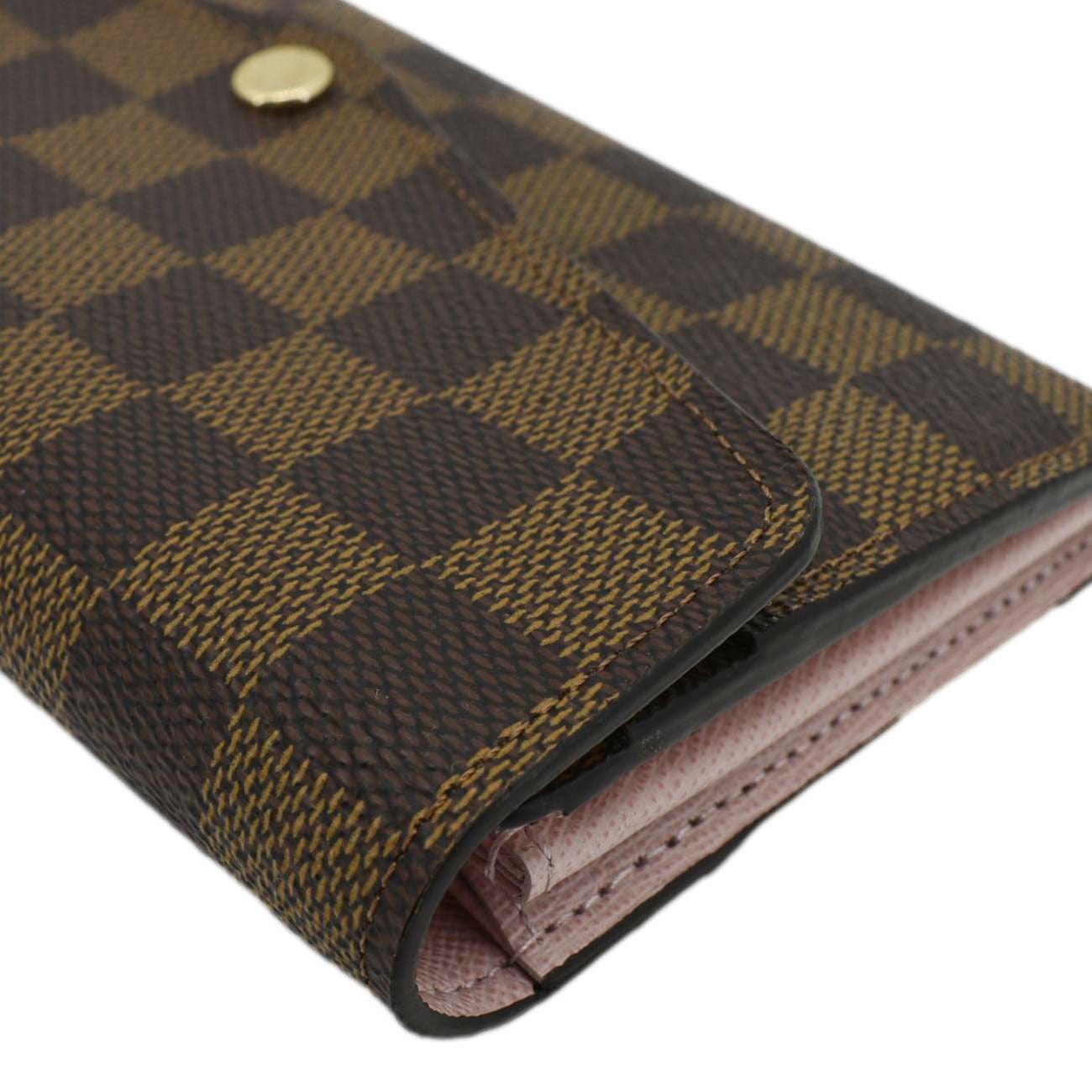 LOUIS VUITTON Sarah Damier Ebene Wallet Rose Ballerine