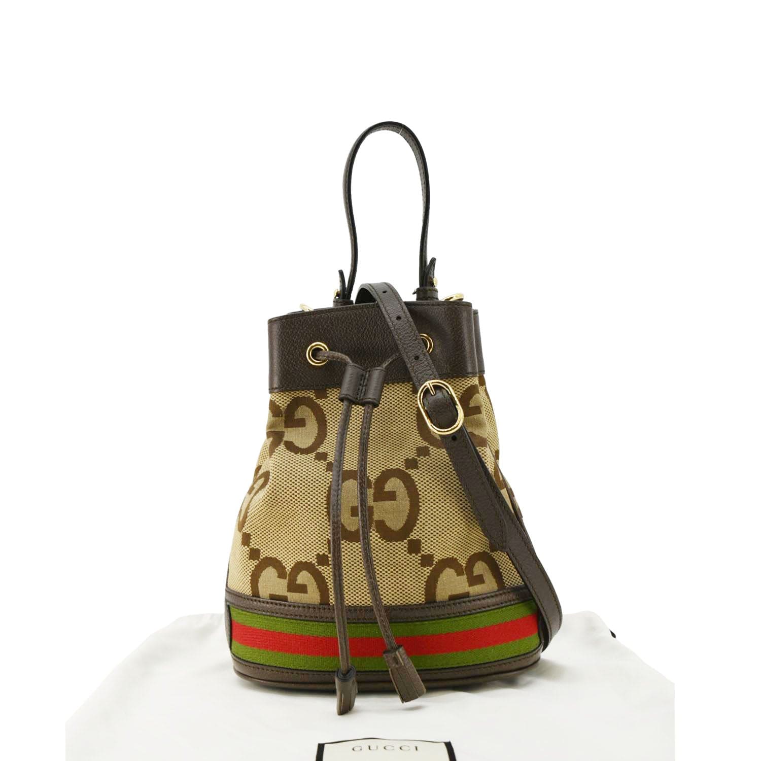 GUCCI Ophidia Small Gucci Supreme Canvas Bucket Bag Beige 550621