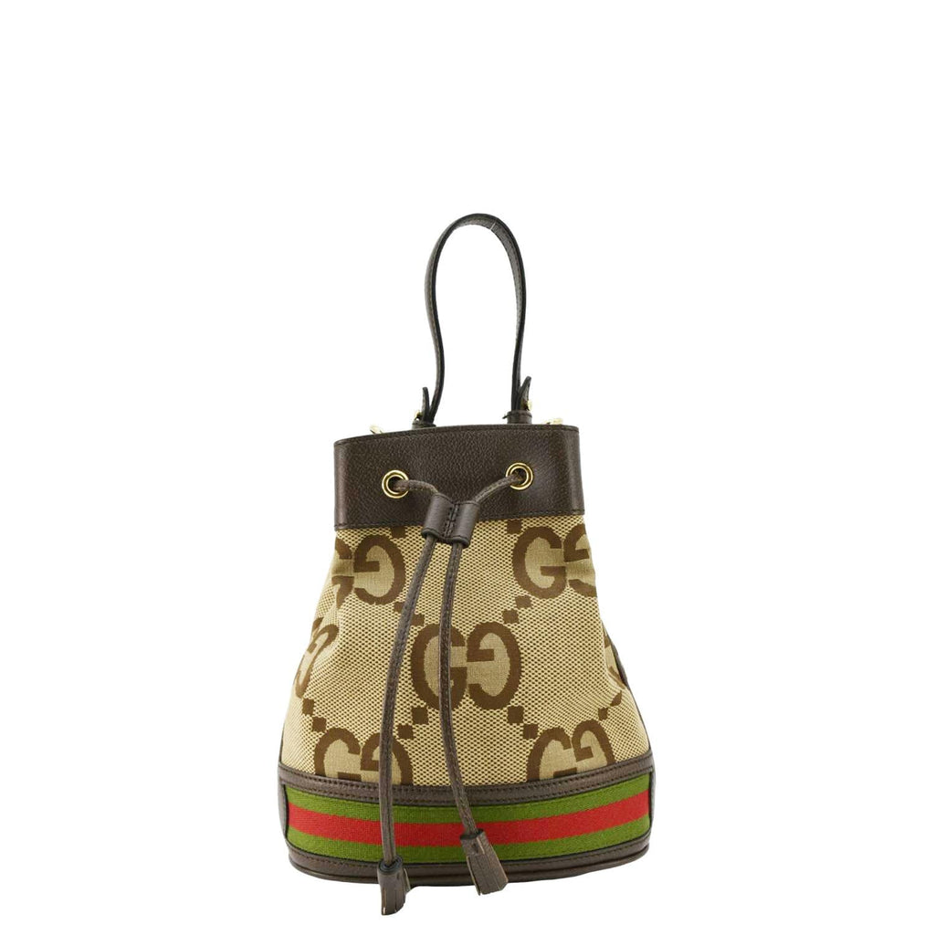GUCCI Ophidia Small Gucci Supreme Canvas Bucket Bag Beige 550621