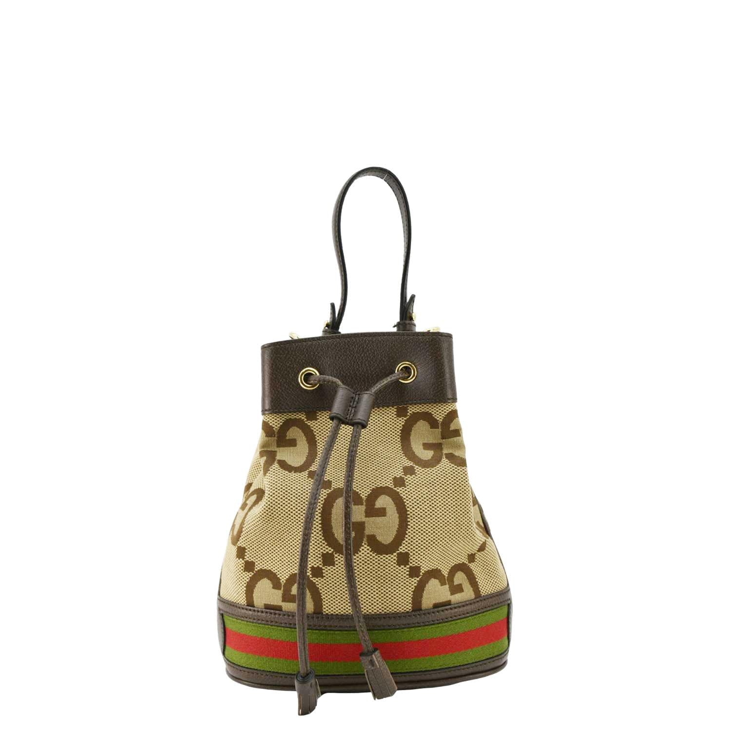 GUCCI Ophidia Small Gucci Supreme Canvas Bucket Bag Beige 550621