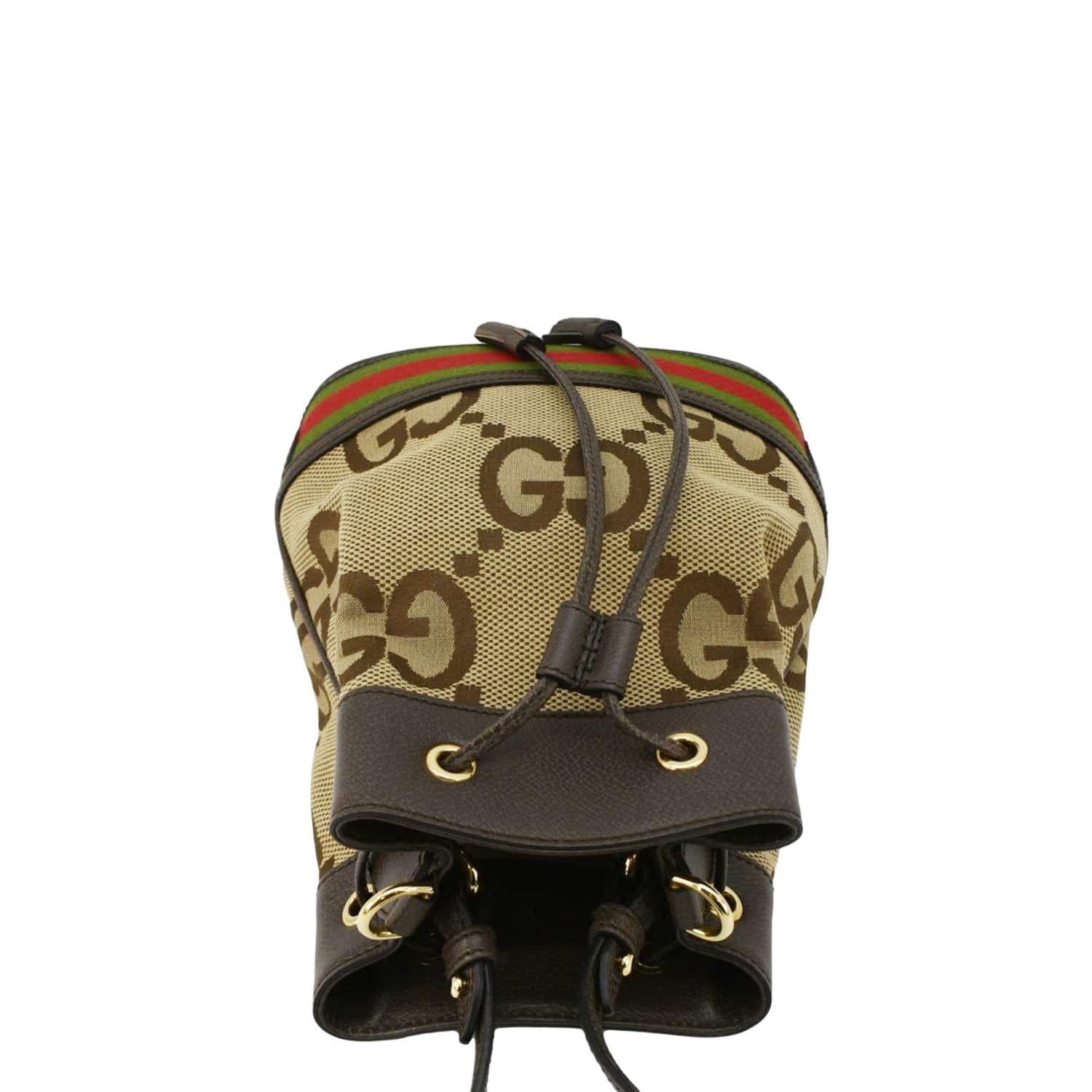 GUCCI Ophidia Small Gucci Supreme Canvas Bucket Bag Beige 550621