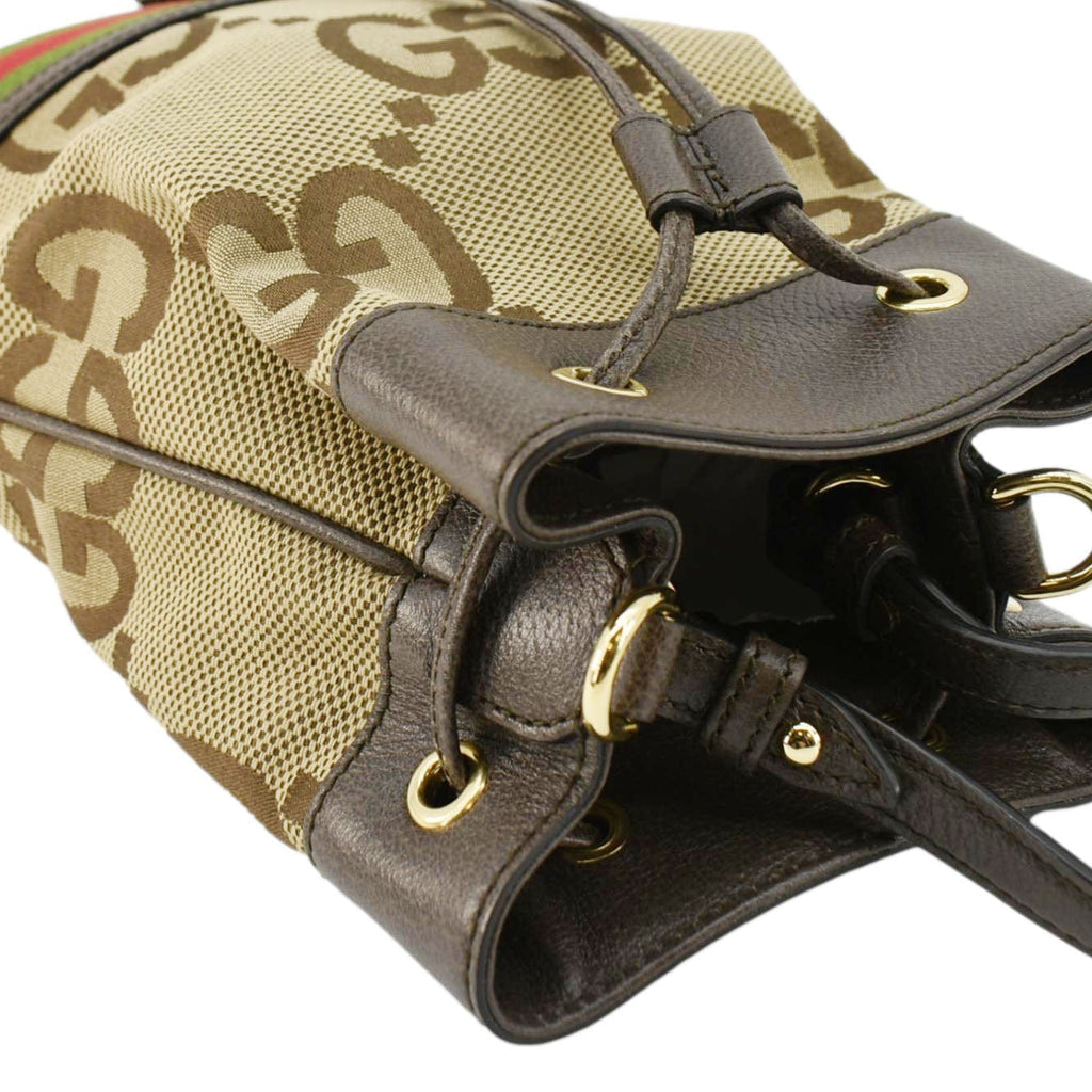 GUCCI Ophidia Small Gucci Supreme Canvas Bucket Bag Beige 550621